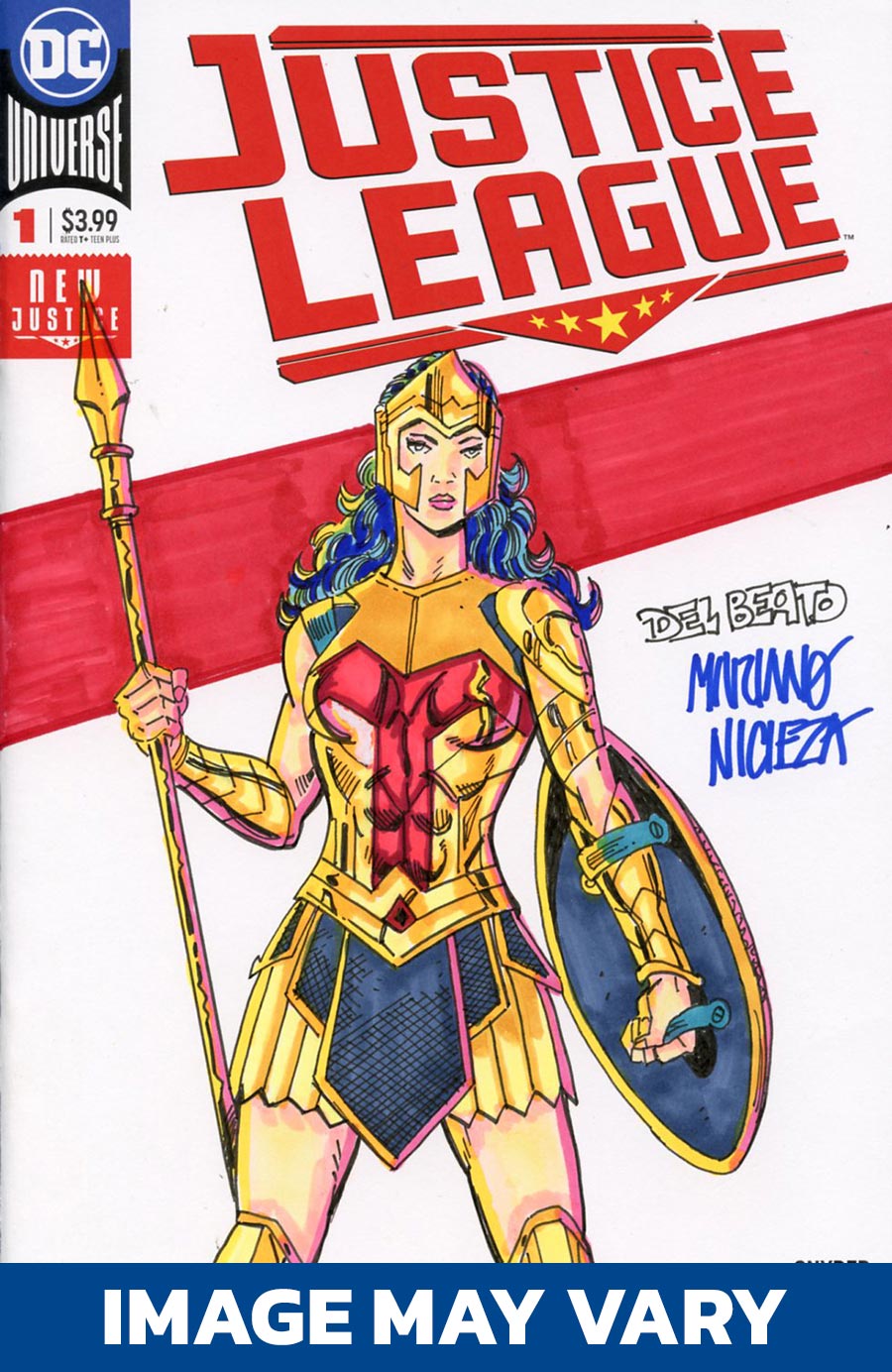 DC Comics Commissioned Cover Art Signed & Remarked By Mariano Nicieza & Joe Delbeato With A Wonder Woman Hand-Drawn Sketch