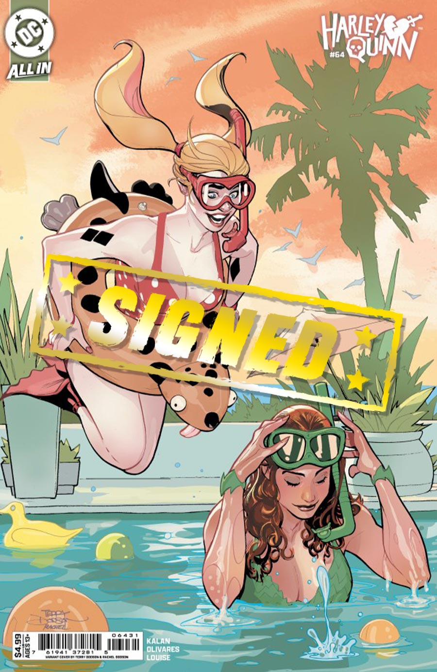 Harley Quinn Vol 4 #64 Cover E DF Terry Dodson Variant Cover Signed By Terry Dodson & Rachel Dodson