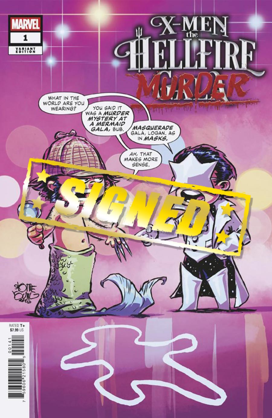 X-Men The Hellfire Murder #1 (One Shot) Cover H DF Skottie Young Variant Cover Signed By Erica Schultz