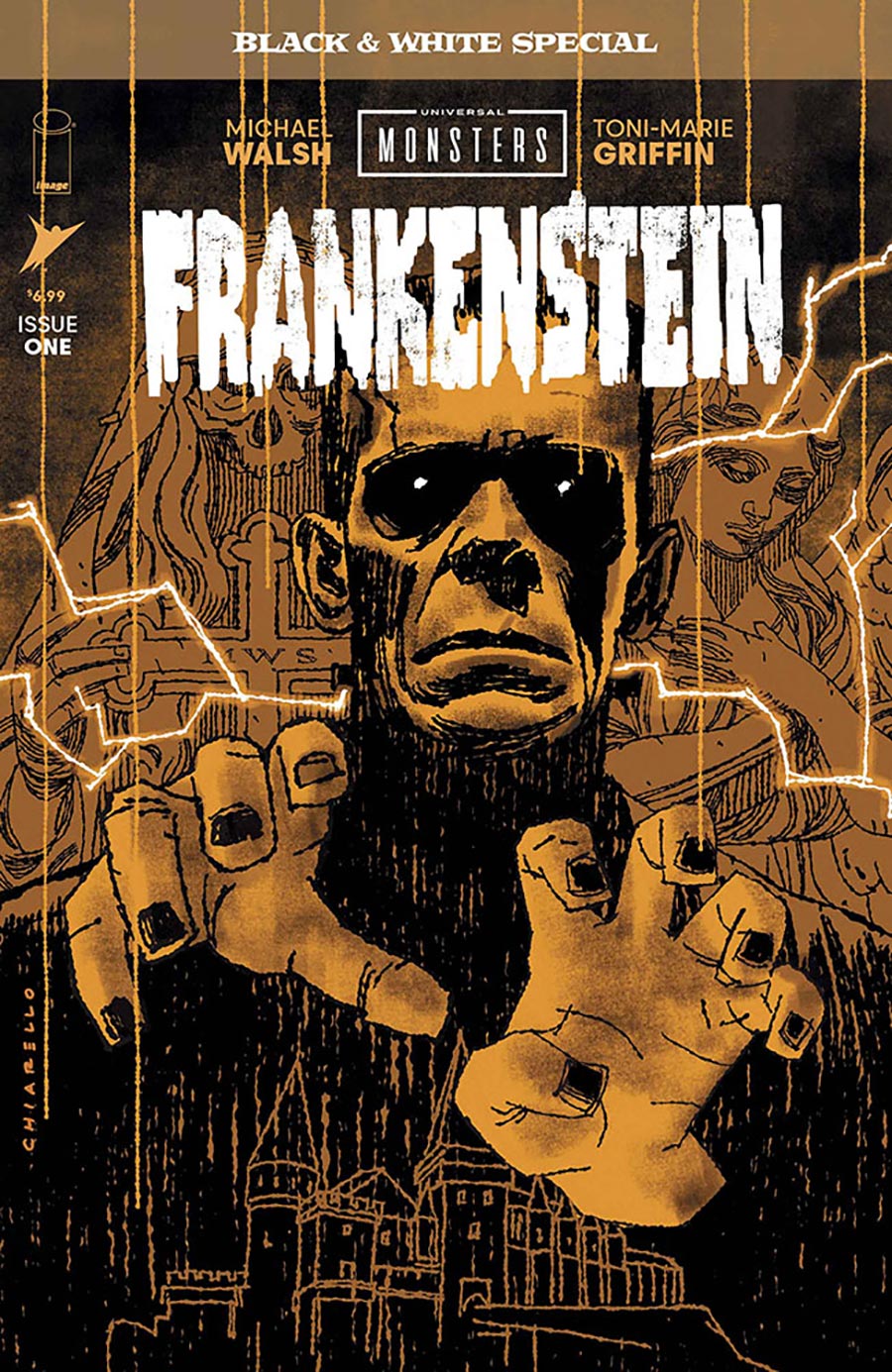 Universal Monsters Frankenstein Black & White Special #1 Cover B Variant Mark Chiarello Cover