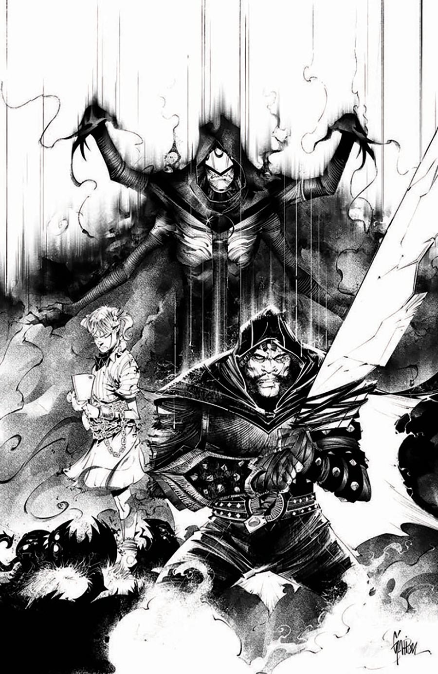 Curse Of Sherlee Johnson #8 Cover C Variant Jonathan Glapion Black & White Virgin Cover (Spawn Universe)