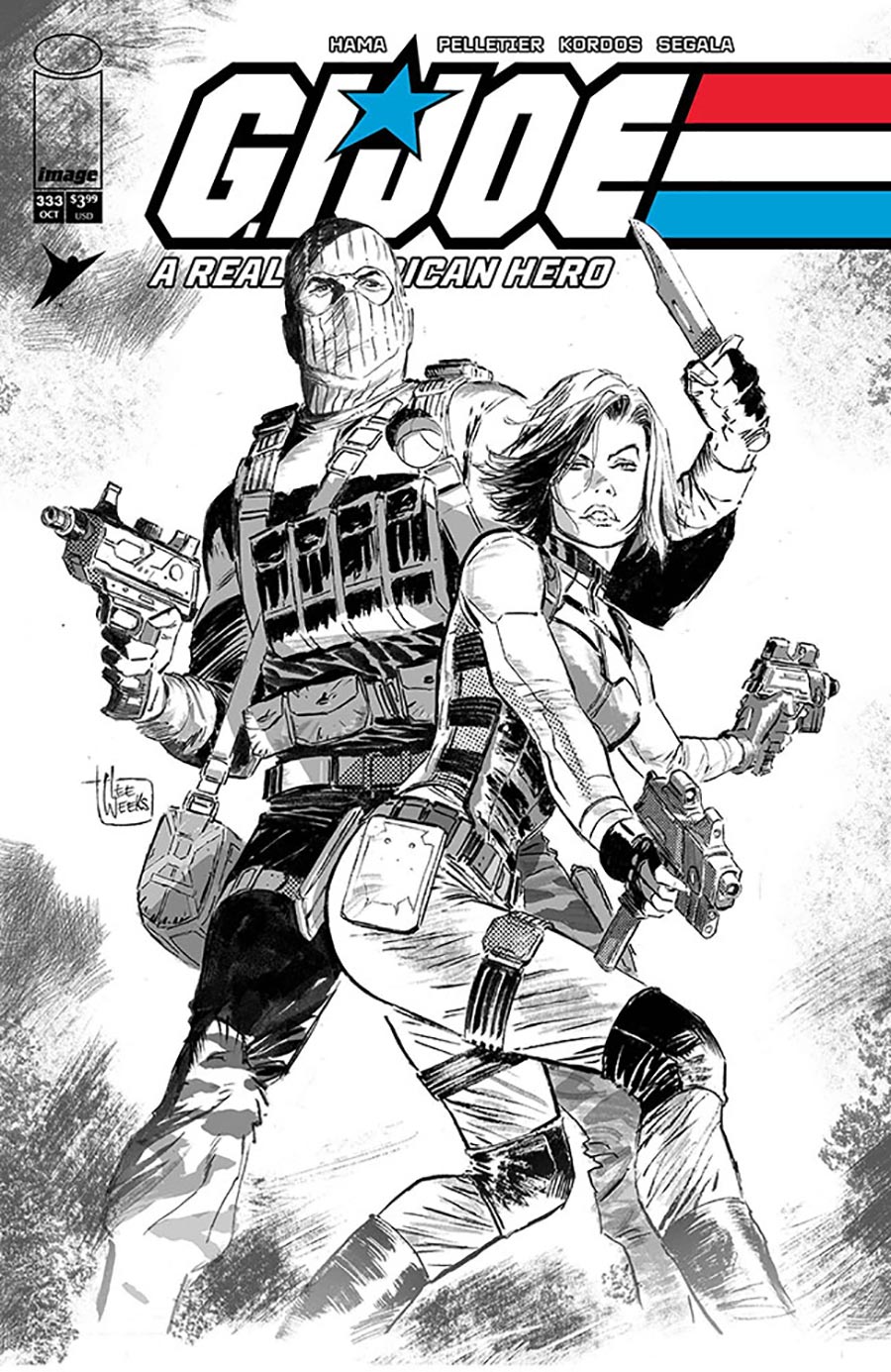 GI Joe A Real American Hero #333 Cover B Variant Lee Weeks Black & White Cover
