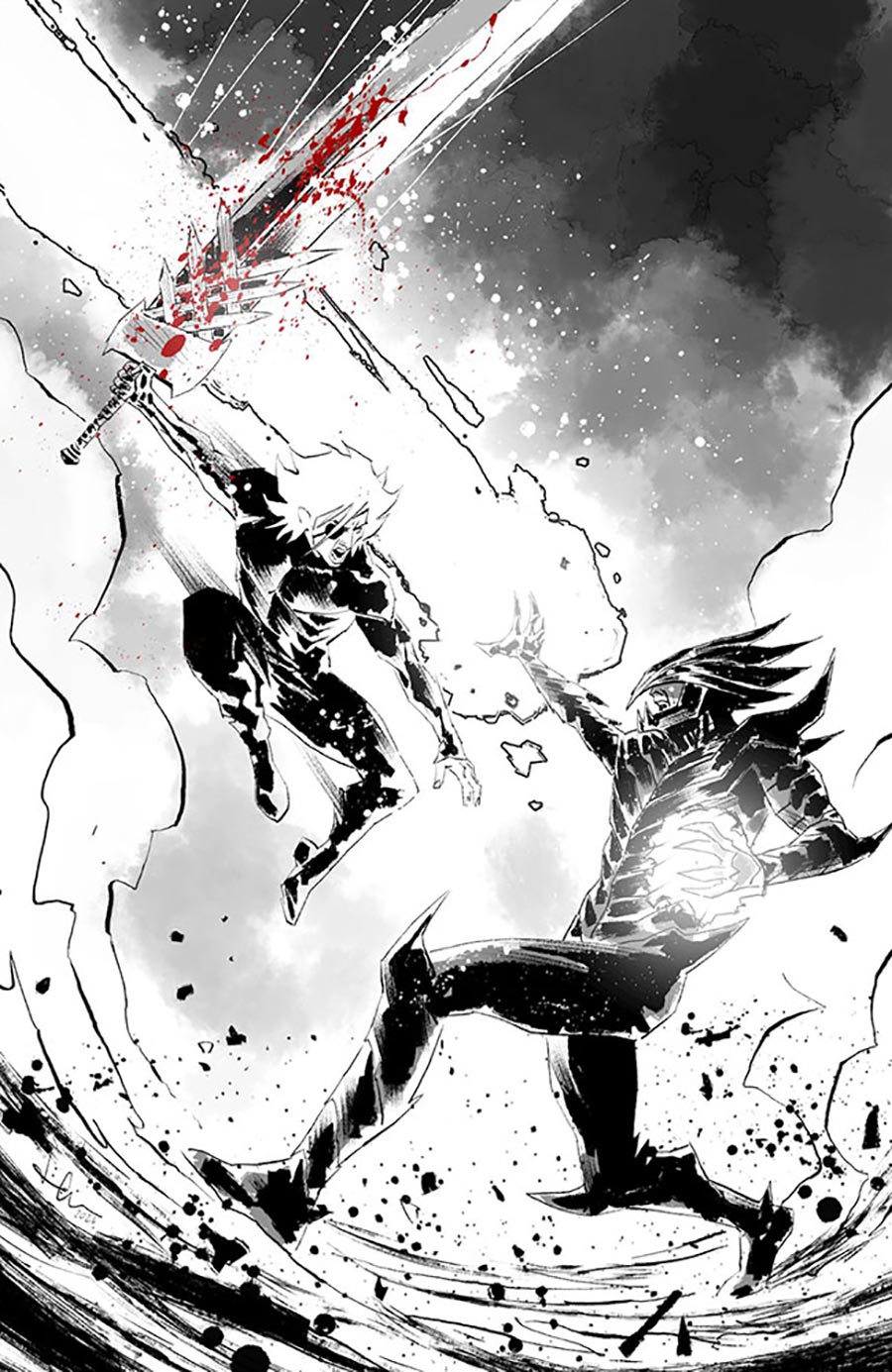 Lost Fantasy #13 Cover E Variant Luca Casalanguida Black And White And Blood Virgin Card Stock Cover