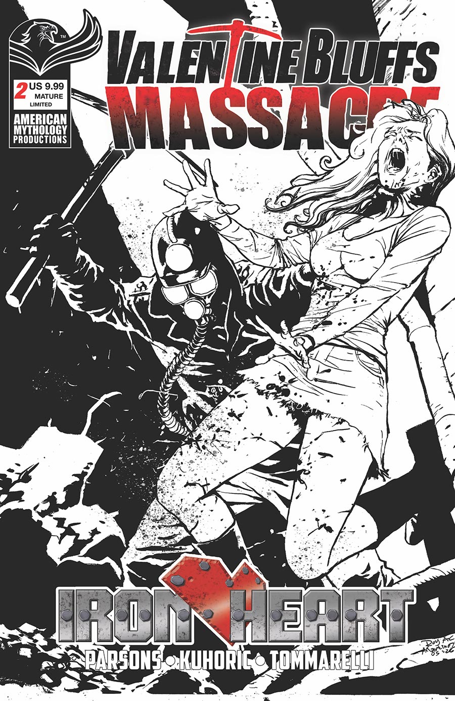 Valentine Bluffs Massacre Iron Heart #2 Cover D Limited Edition Roy Allan Martinez Black & White Cover