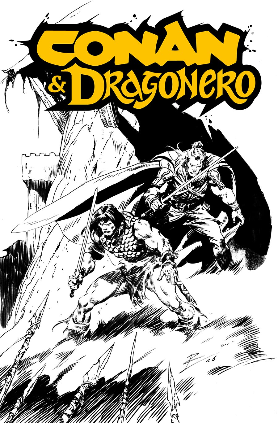 Conan & Dragonero #1 Cover F SDCC Exclusive Roberto De La Torre Inks Card Stock Variant Cover