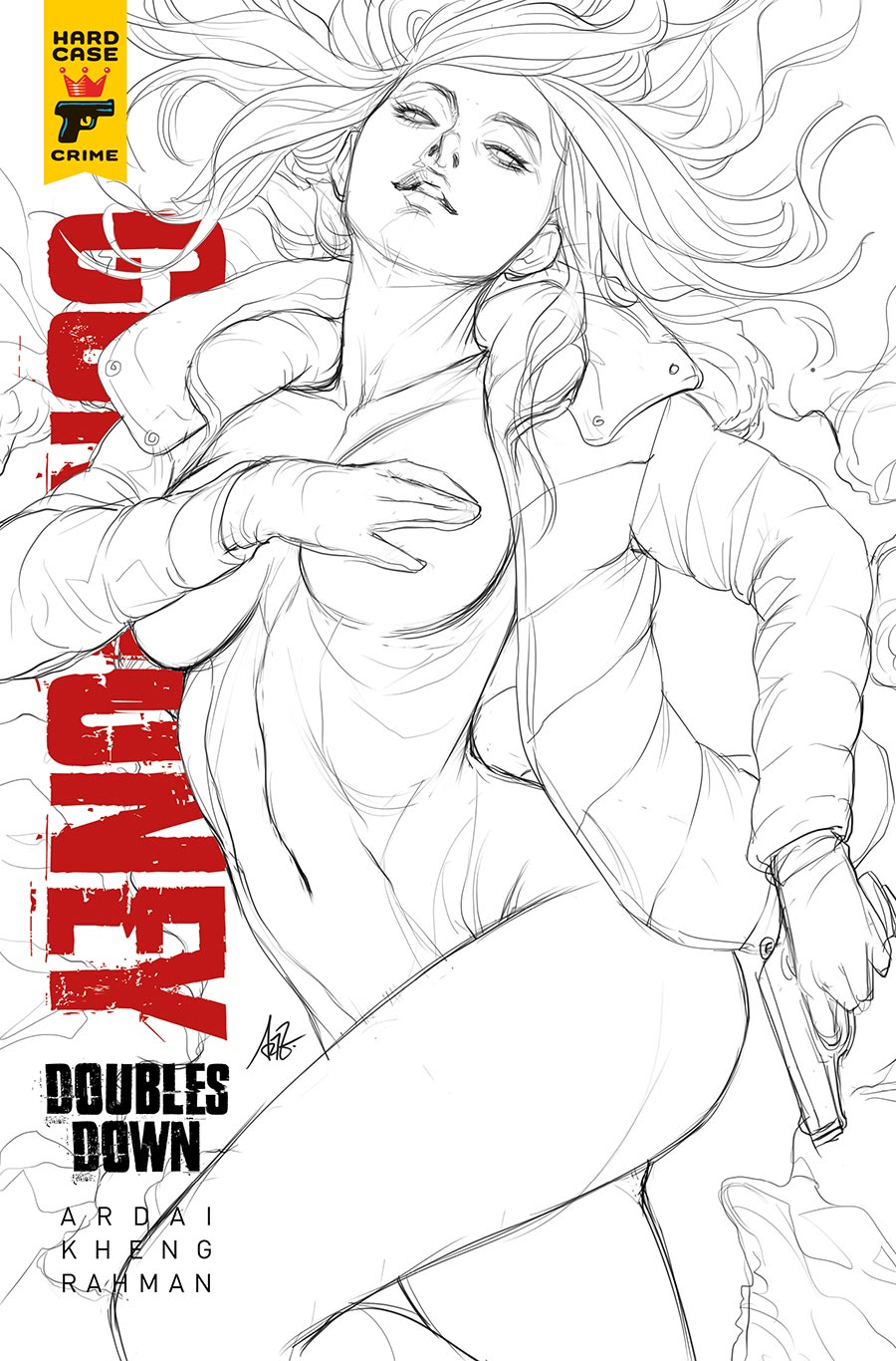 Hard Case Crime Gun Honey Doubles Down #1 Cover X SDCC Exclusive Stanley Artgerm Lau Inks Card Stock Variant Cover
