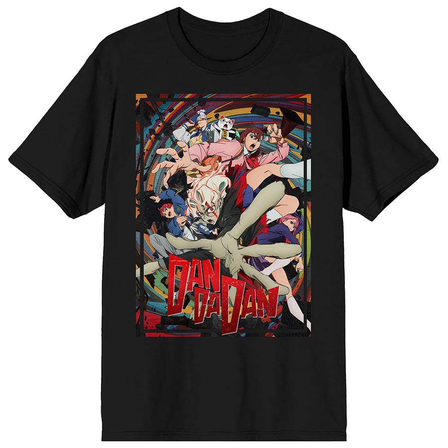 Dandadan Random Debris Black Crew Neck T-Shirt Large