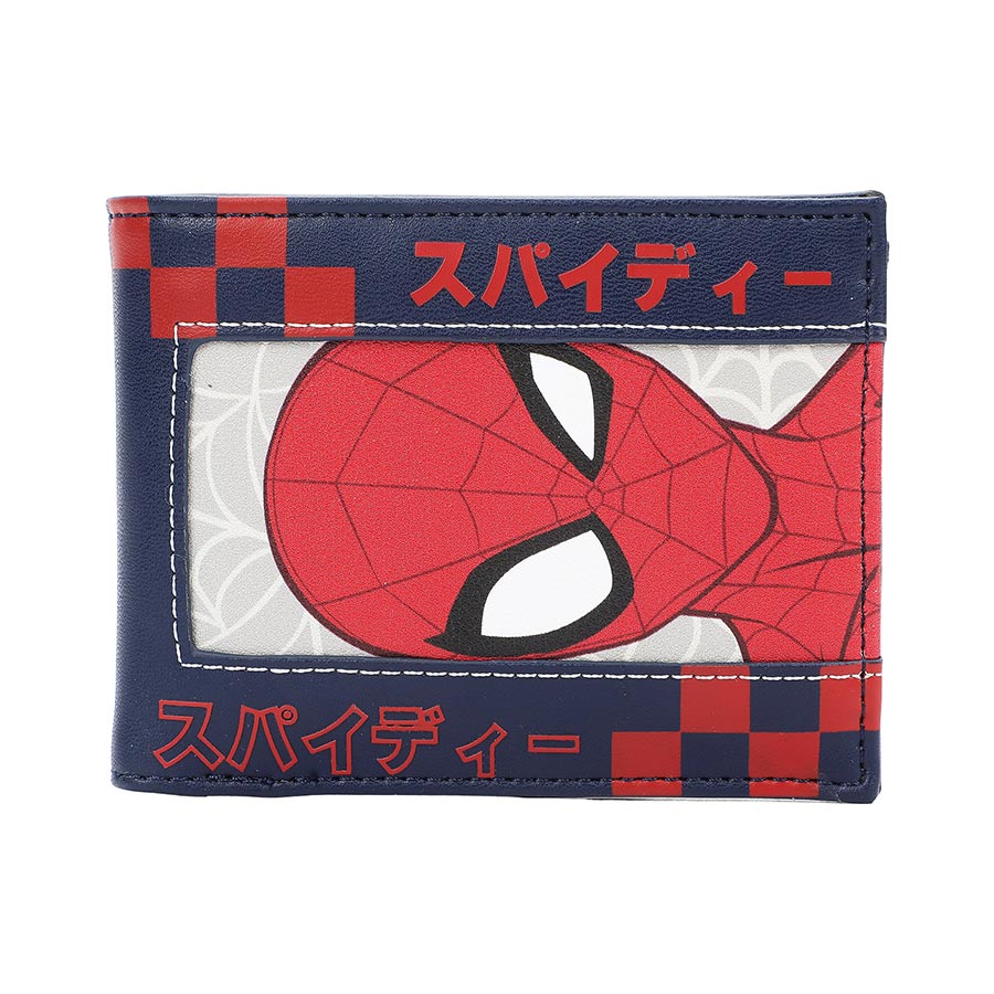 Marvel Spider-Man Classic Spidey & Kanji 3.5-Inch Black Bifold Card Wallet