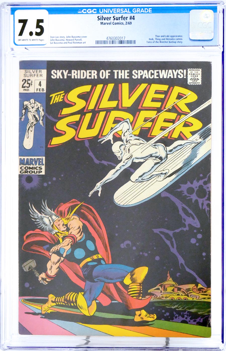 Silver Surfer Vol 1 #4 Cover F CGC 7.5