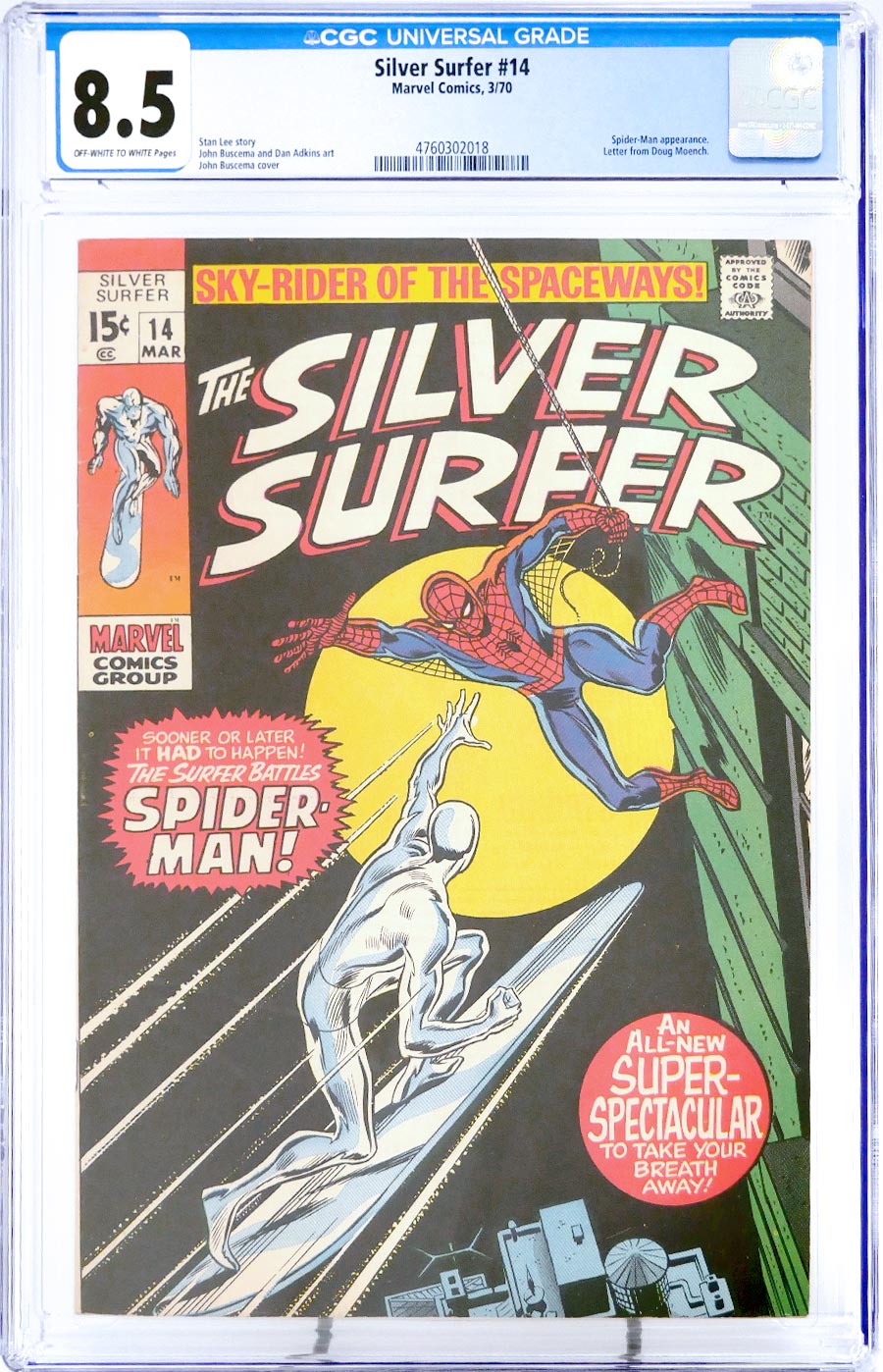 Silver Surfer Vol 1 #14 Cover D 1st Ptg CGC 8.5