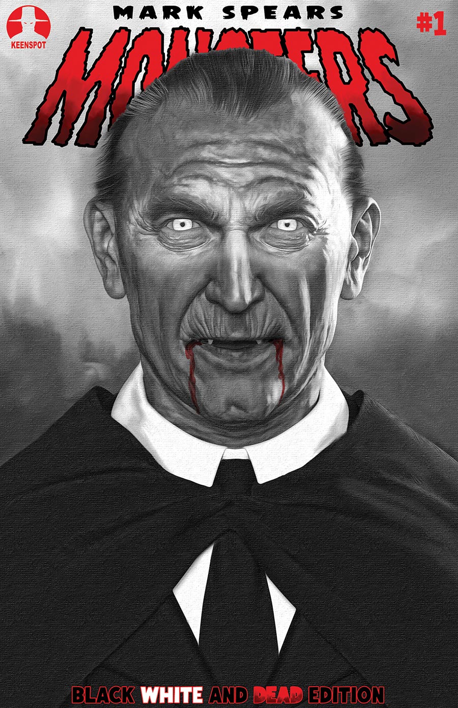 Mark Spears Monsters #1 Cover Z-B 7th Ptg Black White & Dead Edition E Incentive Mark Spears Hungry For Blood Variant Cover