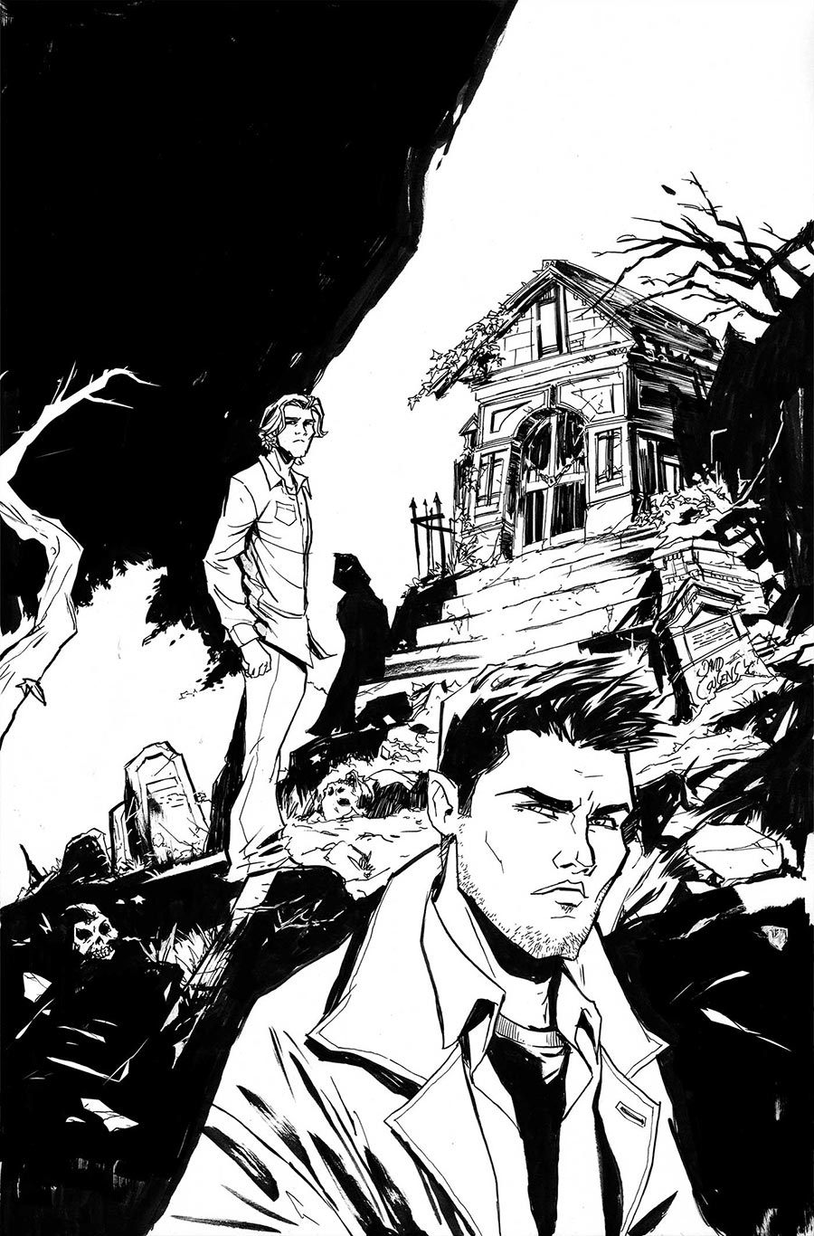 Supernatural Vol 2 #10 Cover L Incentive David Cousens Line Art Virgin Cover