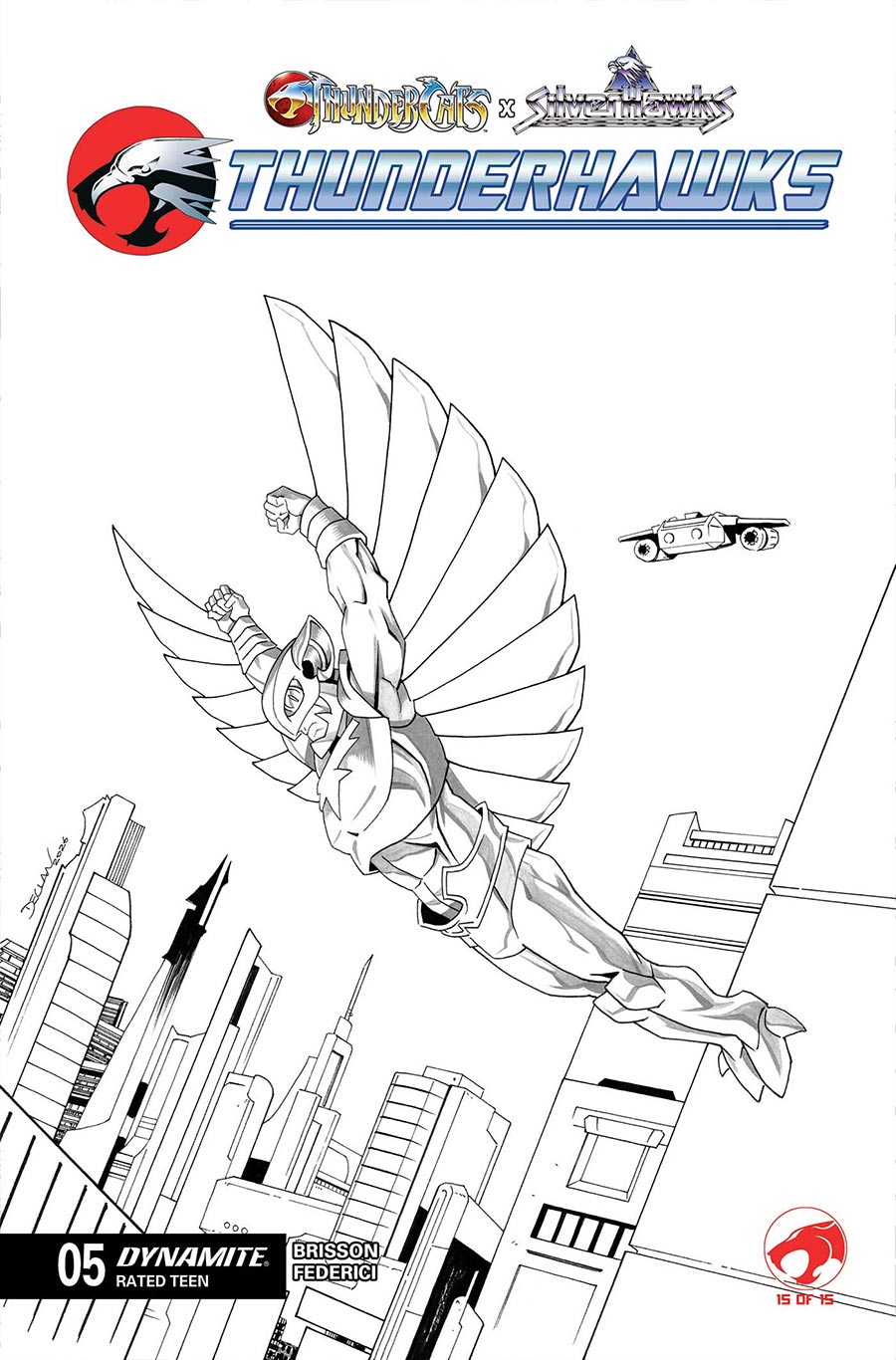 ThunderCats X SilverHawks ThunderHawks #5 Cover K Variant Declan Shalvey Line Art Cover (ThunderCats X SilverHawks Part 15)