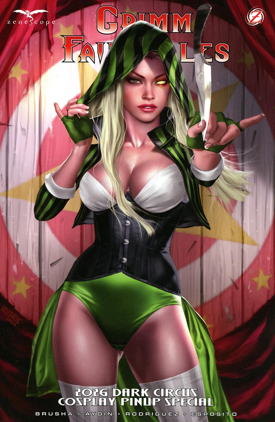 Grimm Fairy Tales 2026 Dark Circus Cosplay Pinup Special #1 (One Shot) Cover B Variant Josh Burns Cover