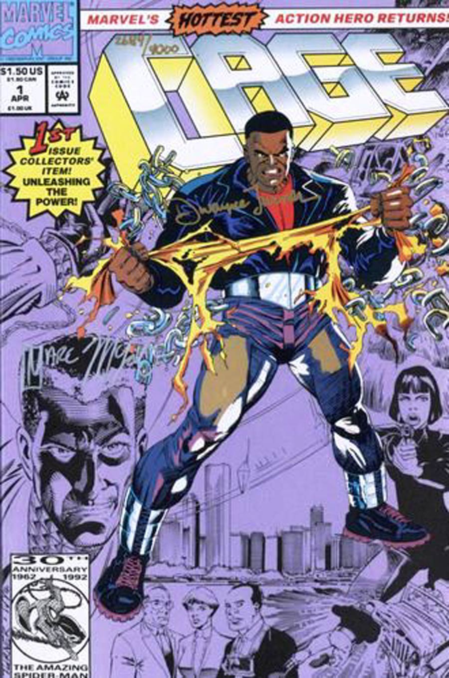 Cage #1 Cover B Signed By Marcus McLaurin Dwayne Turner With COA