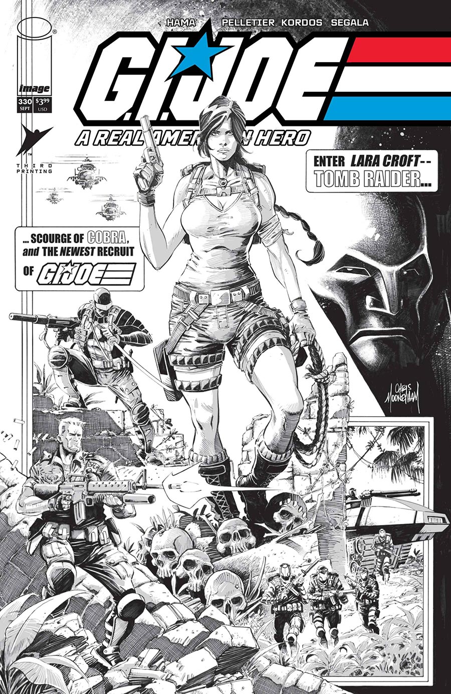 GI Joe A Real American Hero #330 Cover F 3rd Ptg B Chris Mooneyham Black & White Variant Cover (Limit 1 Per Customer)