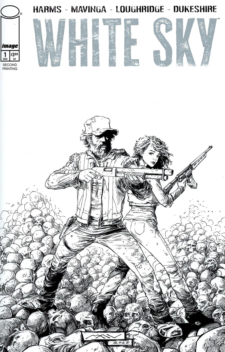 White Sky #1 Cover I 2nd Ptg B Incentive JP Mavinga Black & White Thank You Variant Cover