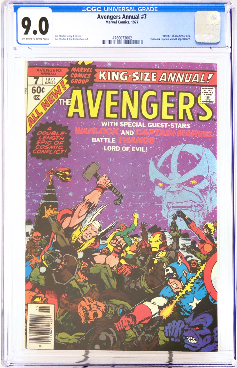 Avengers Annual #7 Cover B CGC 9.0