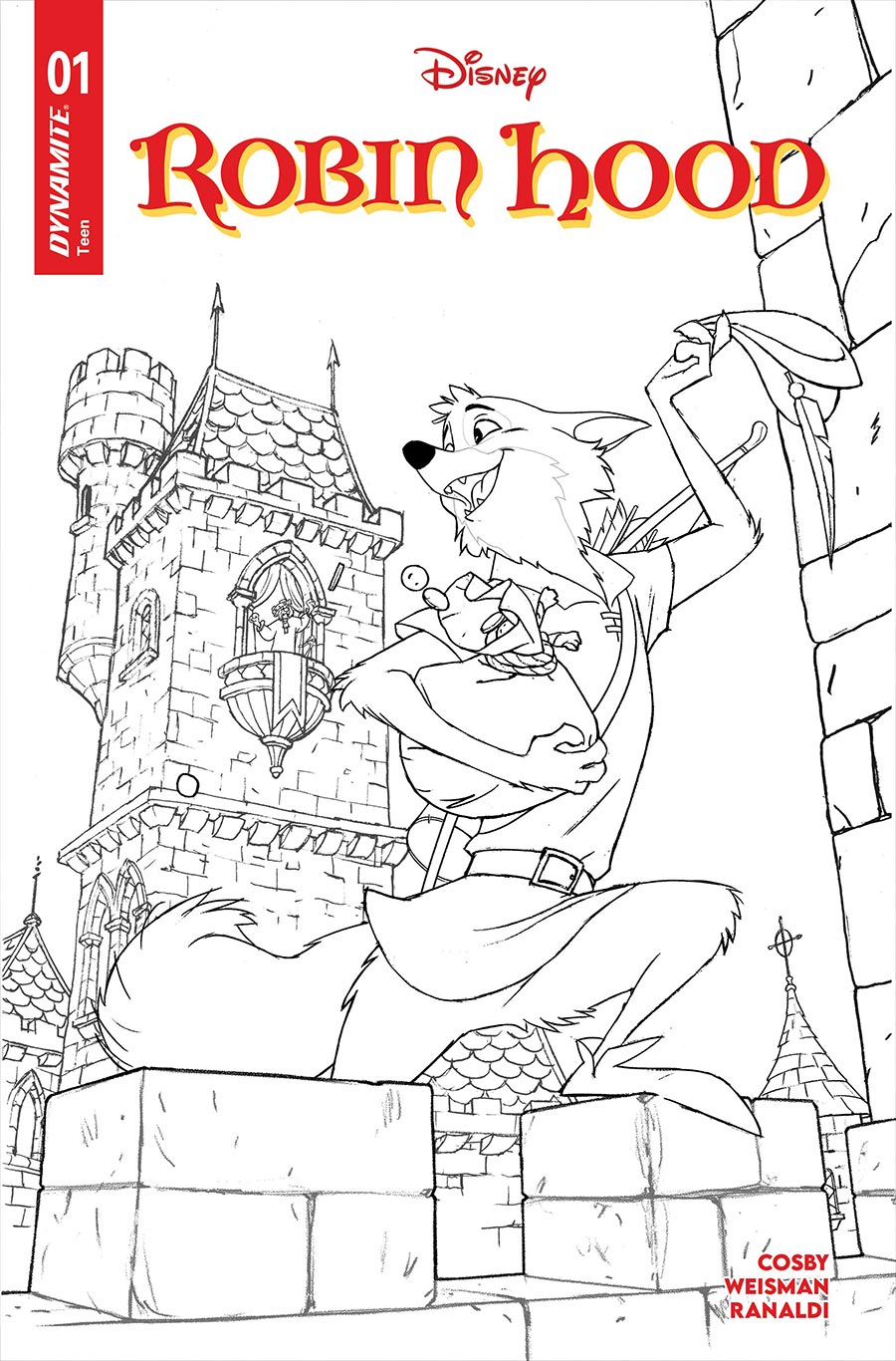 Disney Robin Hood #1 Cover N Incentive Joshua Middleton Line Art Cover