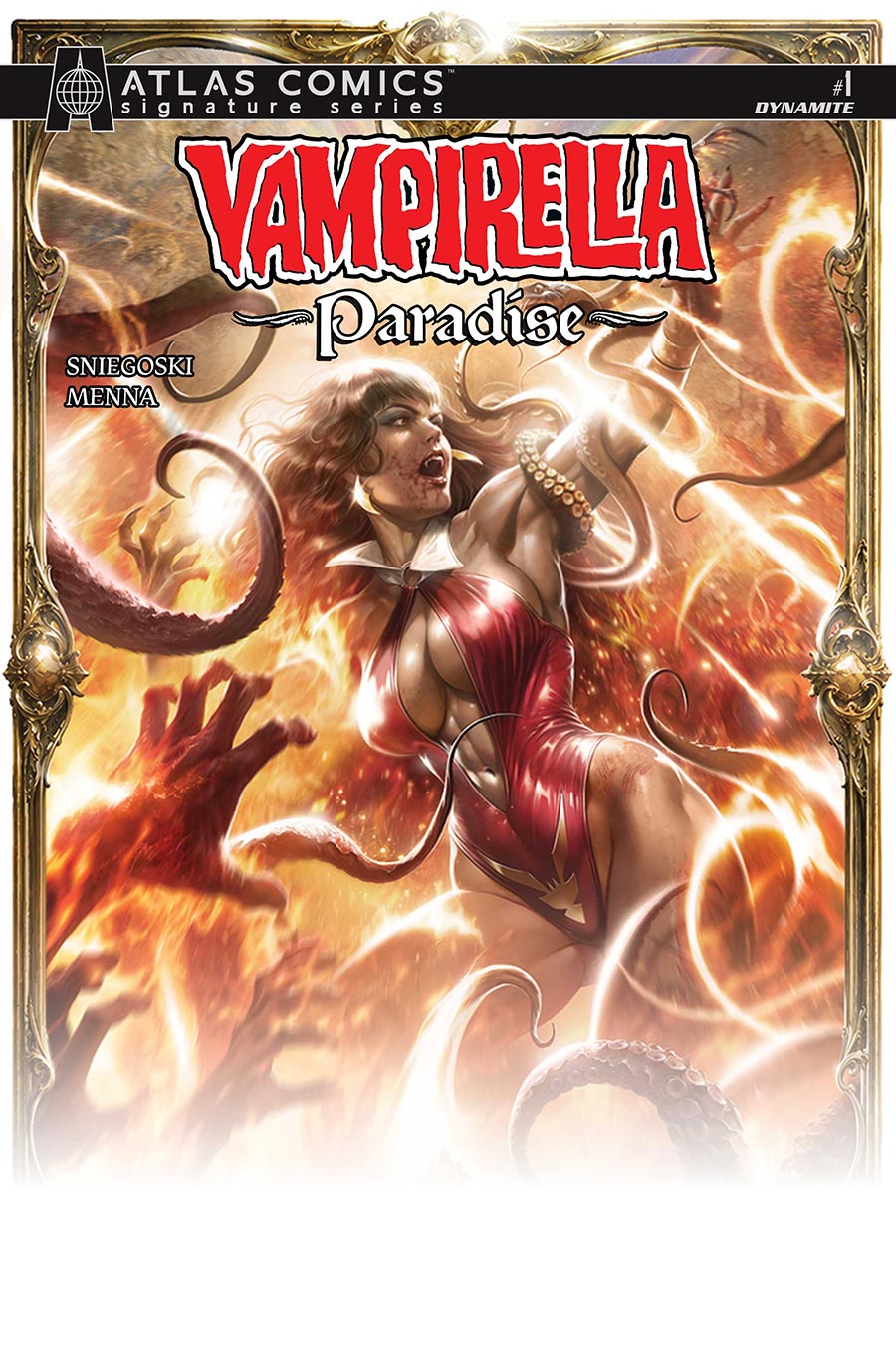 Vampirella Paradise #1 Cover K Atlas Signature Series Francesco Mattina Cover Signed By Thomas Sniegoski