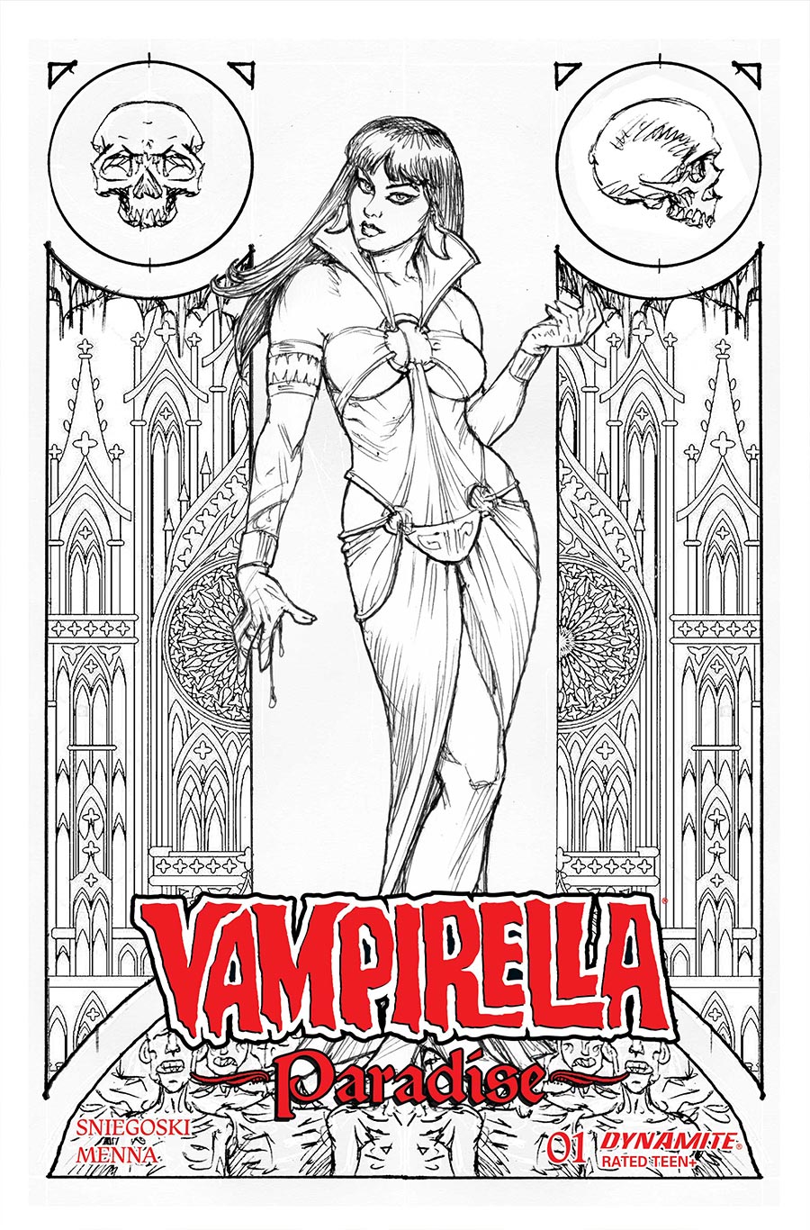 Vampirella Paradise #1 Cover P Incentive Joseph Michael Linsner Line Art Cover