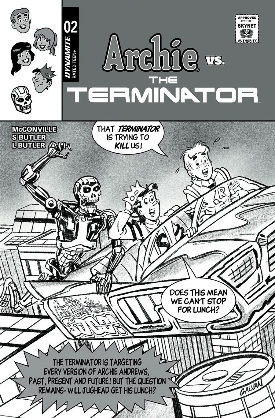 Archie vs The Terminator #2 Cover G Incentive Bill Galvan Pencils Cover