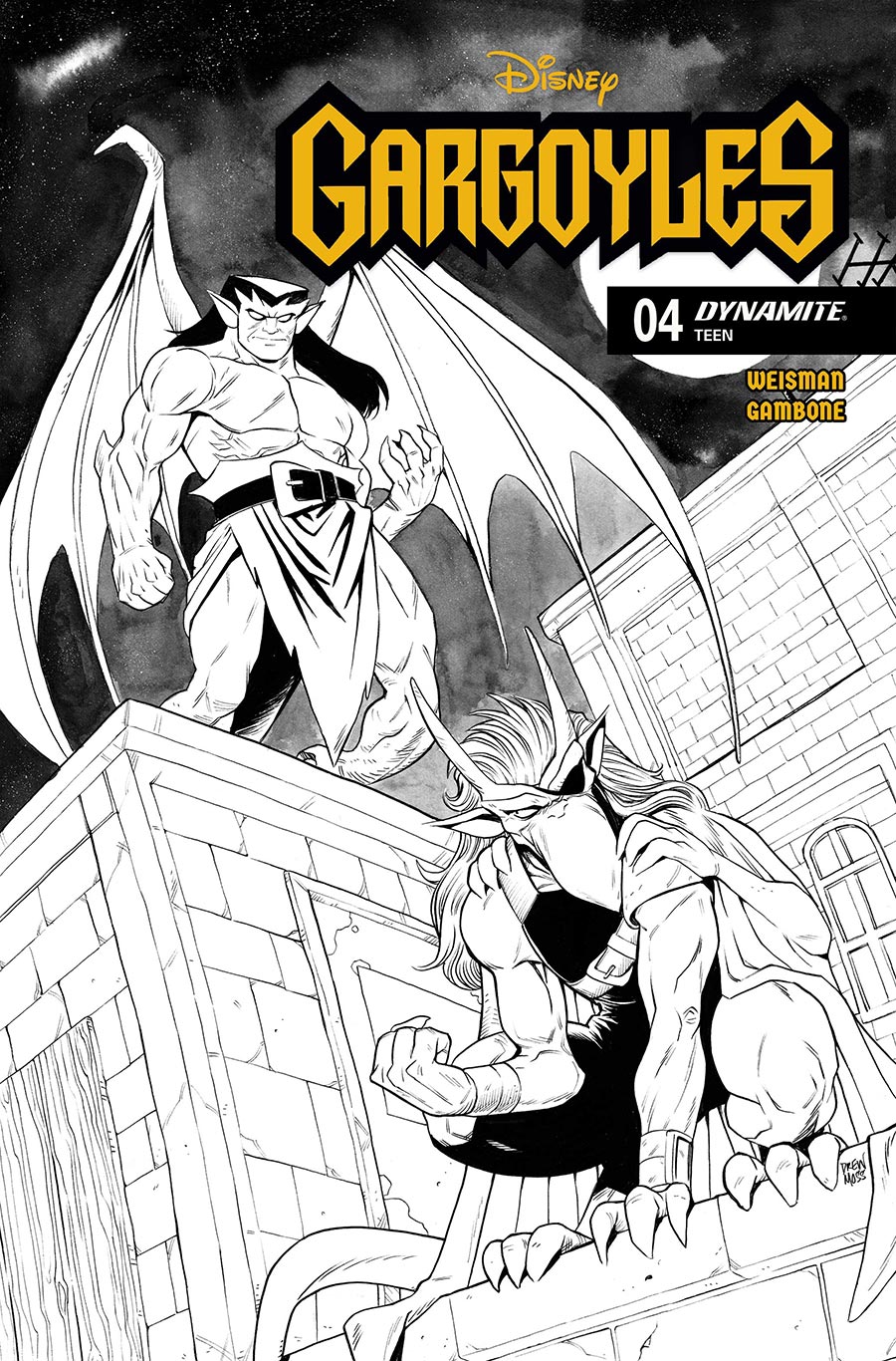 Gargoyles Vol 4 #4 Cover H Incentive Drew Moss Line Art Cover