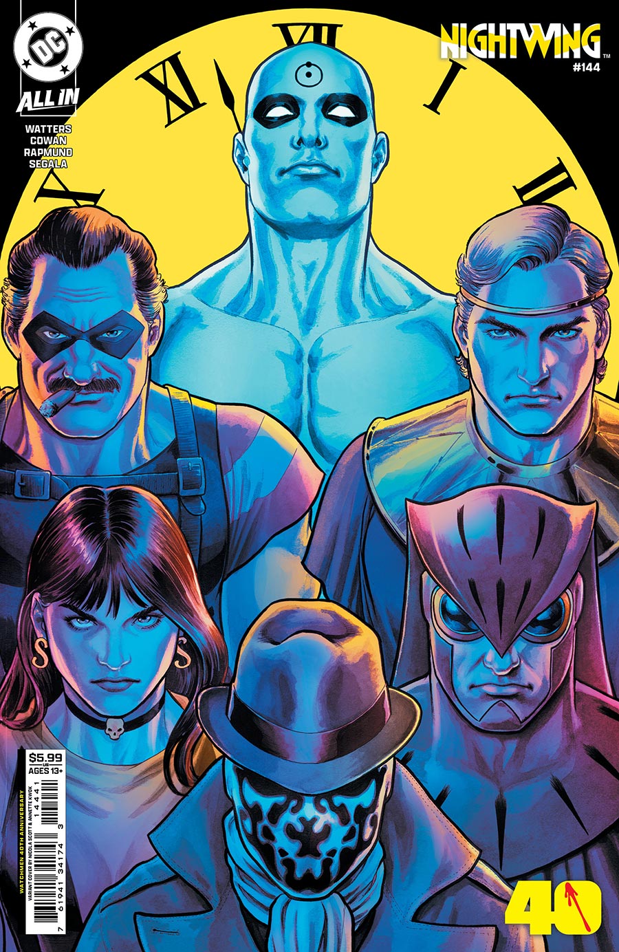 Nightwing Vol 4 #144 Cover D Variant Nicola Scott Watchmen 40th Anniversary Card Stock Cover (DC All In)