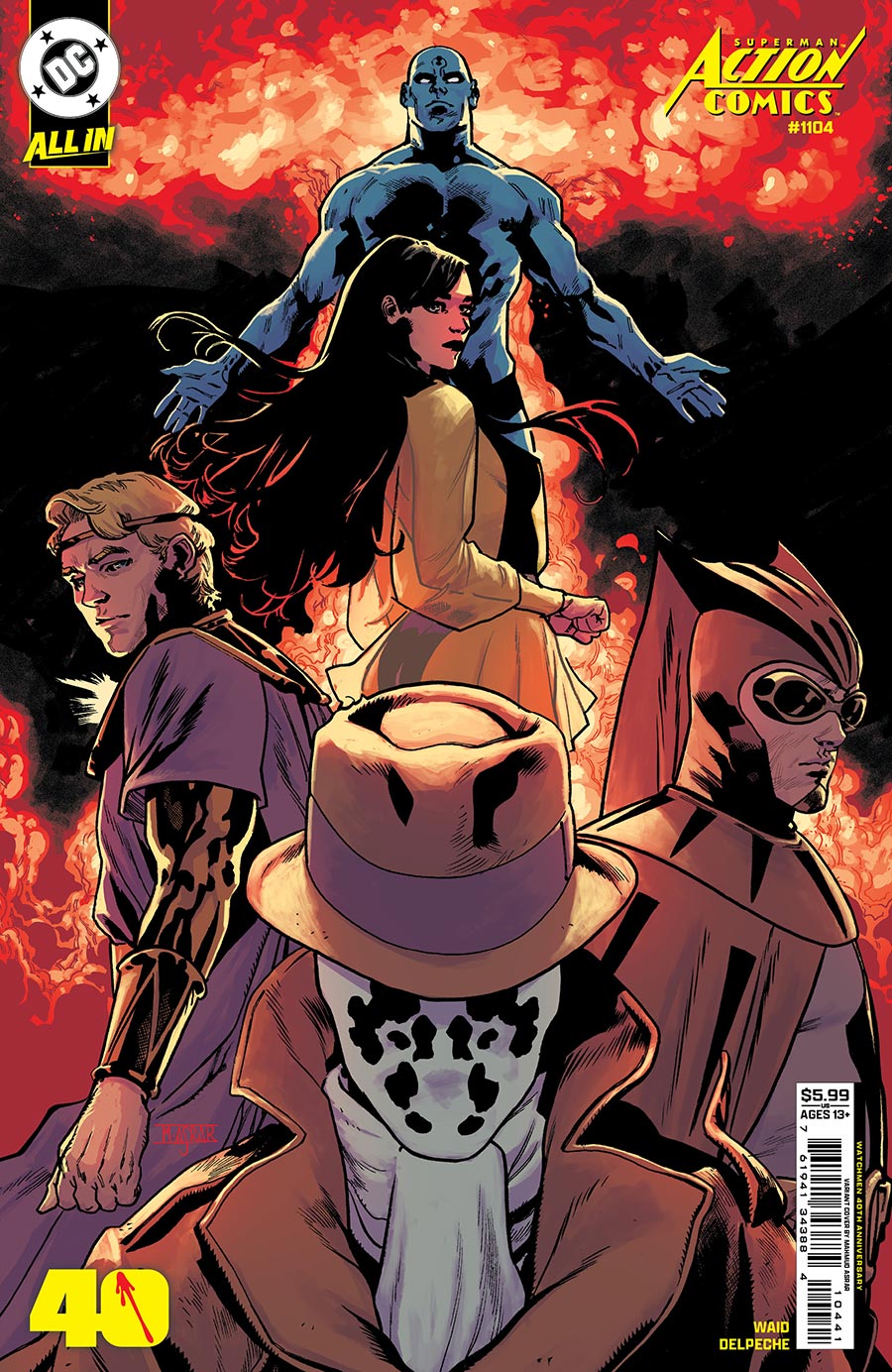 Action Comics Vol 2 #1104 Cover D Variant Mahmud Asrar Watchmen 40th Anniversary Card Stock Cover (DC All In)