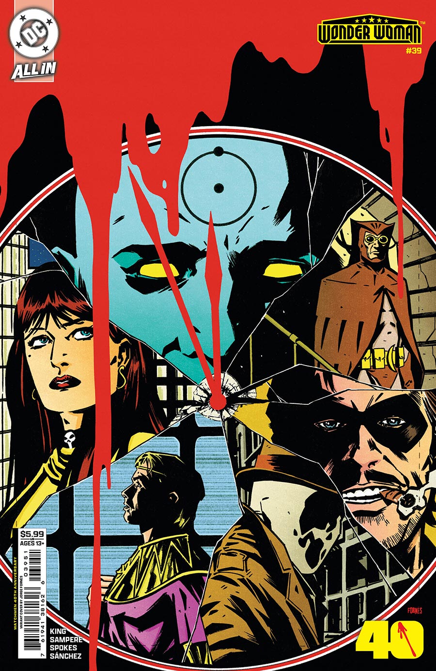 Wonder Woman Vol 6 #39 Cover E Variant Jorge Fornes Watchmen 40th Anniversary Card Stock Cover (DC All In)