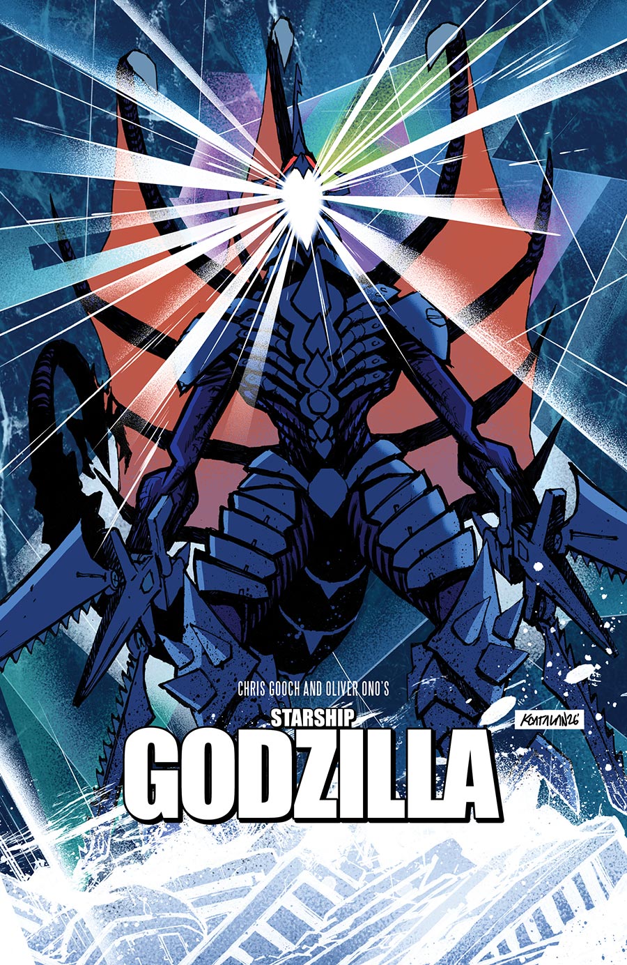 Starship Godzilla Invasion X #3 Cover B Variant Kevin Anthony Catalan Movie Homage Cover (Kai-Sei Era)