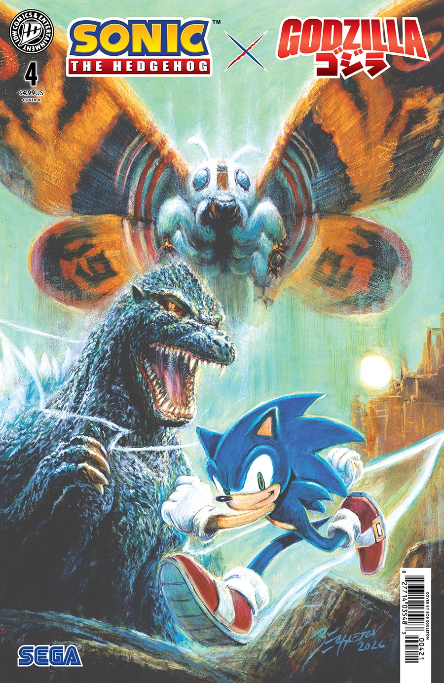 Sonic The Hedgehog X Godzilla #4 Cover B Variant Bob Eggleton Cover