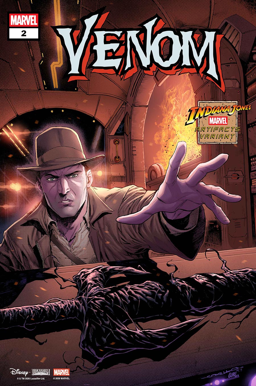 Venom Vol 6 #2 Cover C Variant Iban Coello Indiana Jones Marvel Artifacts Cover