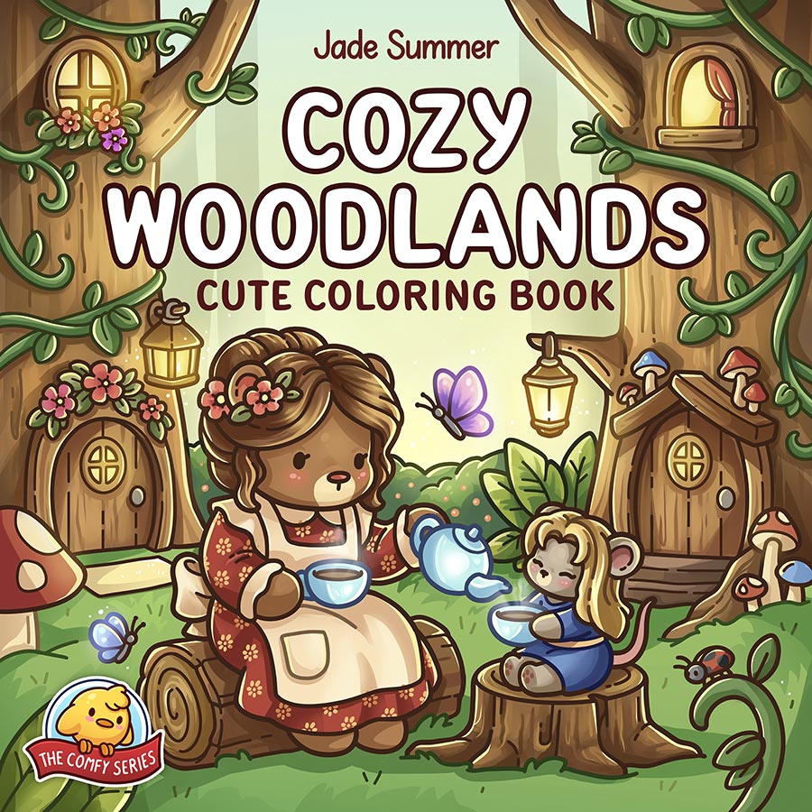 Comfy Series Cozy Woodlands Cute Coloring Book TP