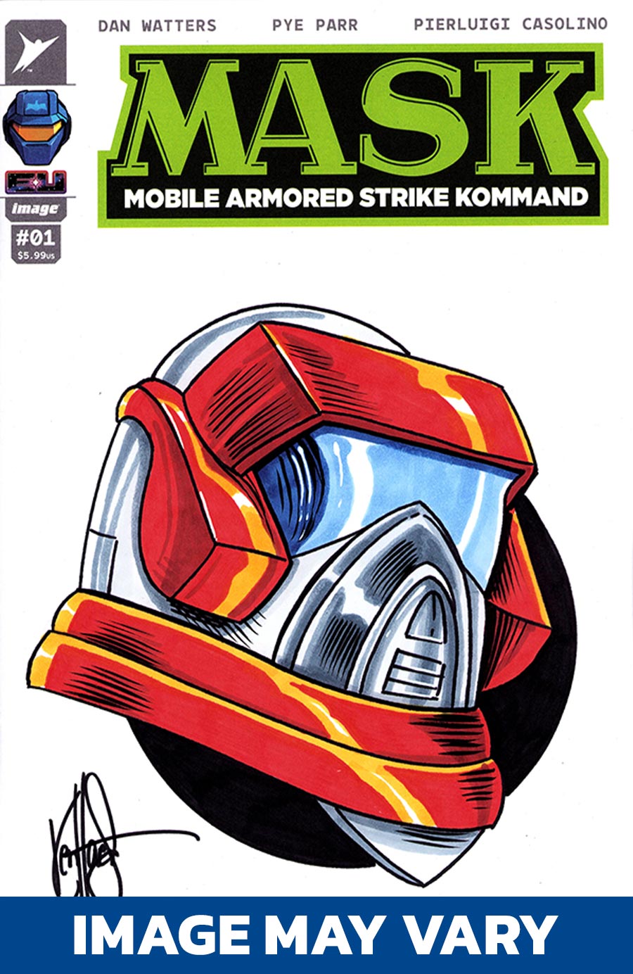 M.A.S.K. Vol 3 #1 Cover Z-I DF Blank Variant Cover Signed & Remarked By Ken Haeser