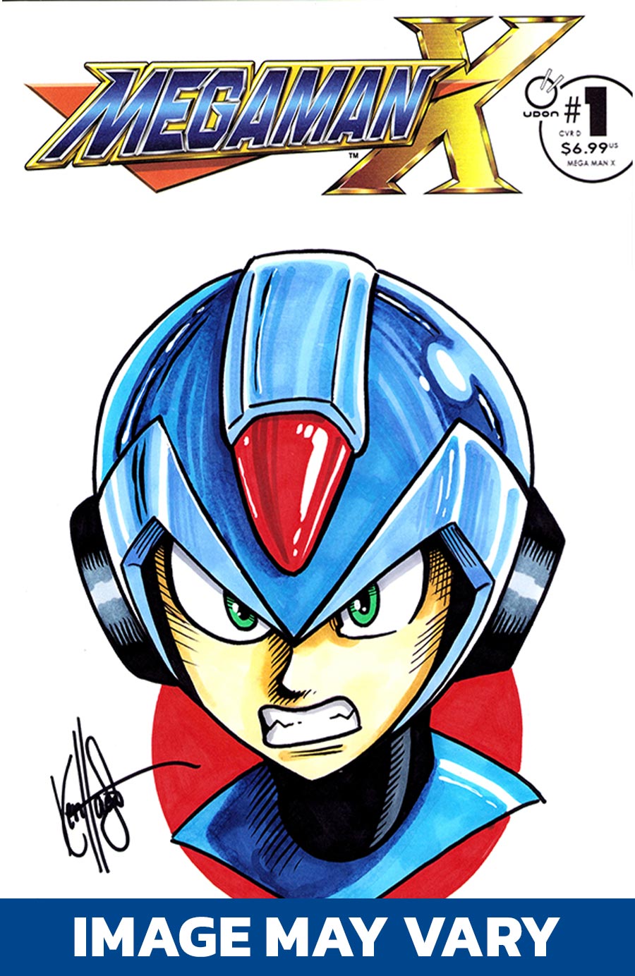Mega Man X #1 Cover F DF Blank Variant Cover Signed & Remarked By Ken Haeser