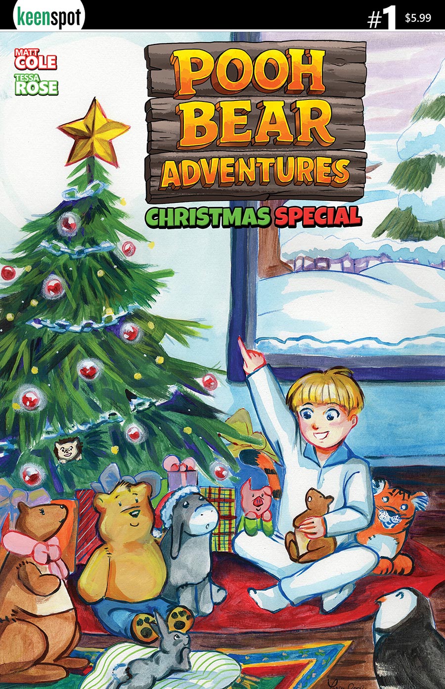 Pooh Bear Adventures Christmas Special #1 (One Shot) Cover A Regular Tessa Rose Opening Presents Cover