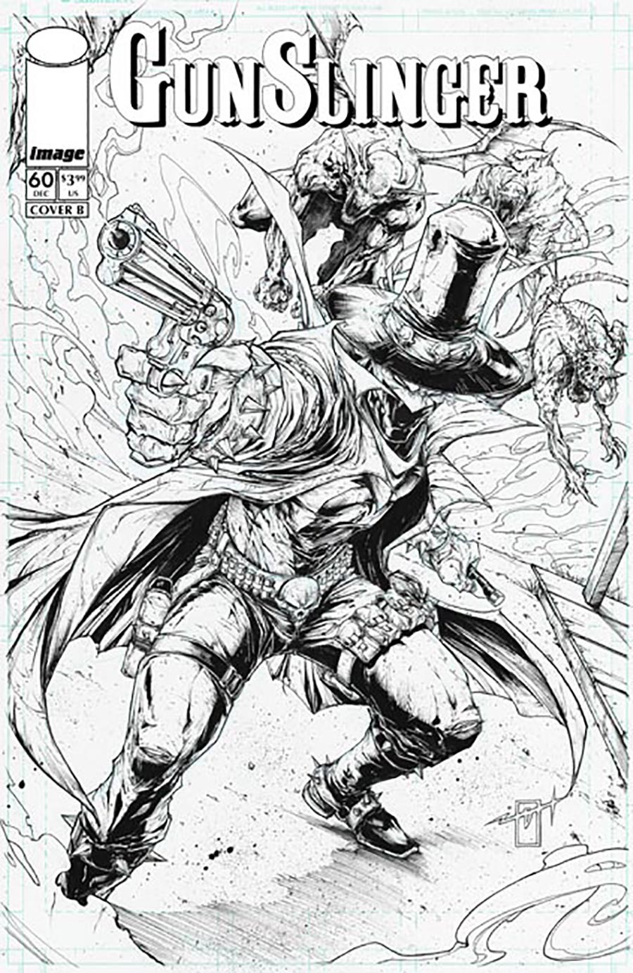 Gunslinger Spawn #60 Cover B Variant Jonathan Uribe Black & White Cover