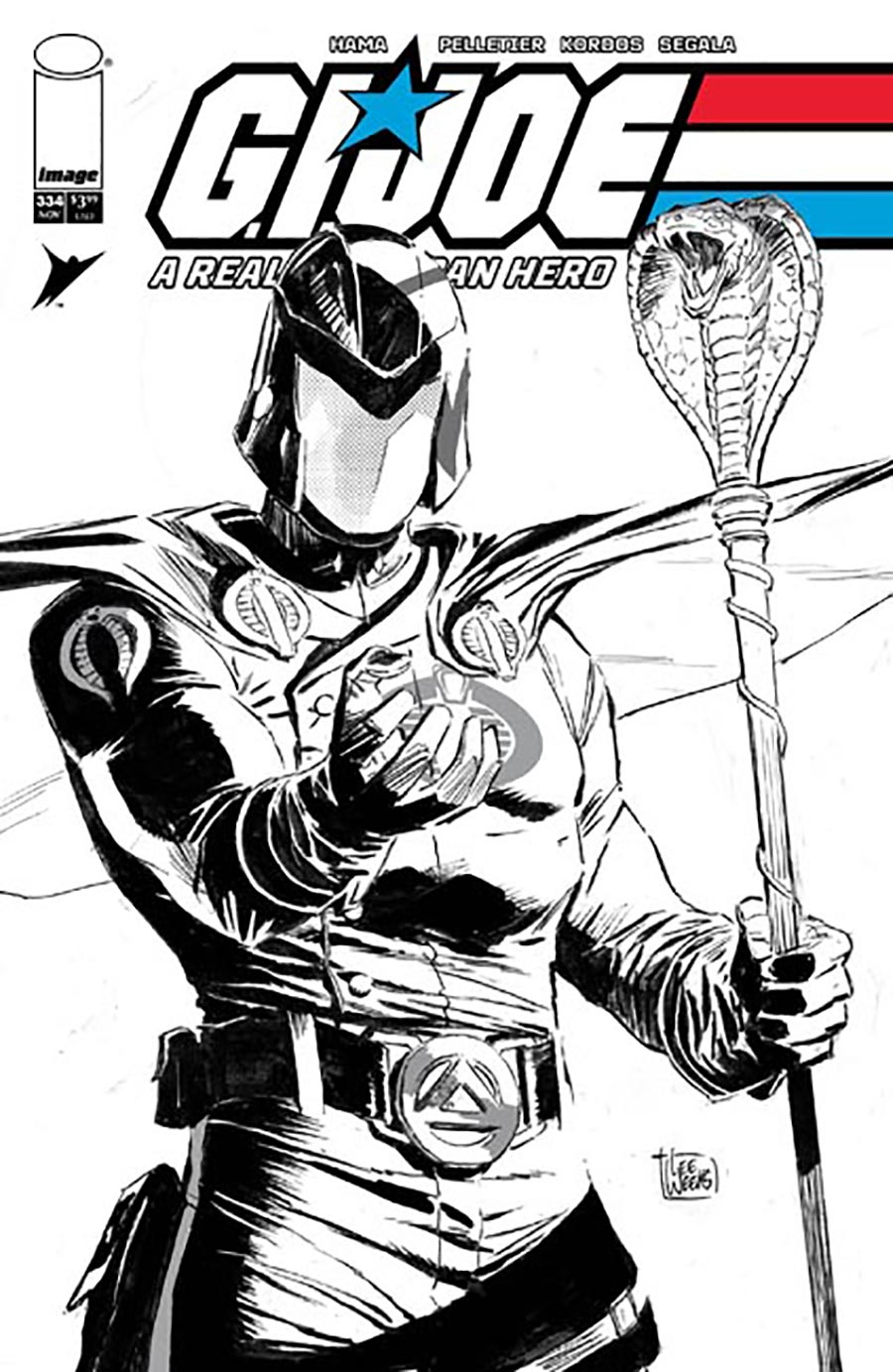 GI Joe A Real American Hero #334 Cover B Variant Lee Weeks Black & White Cover
