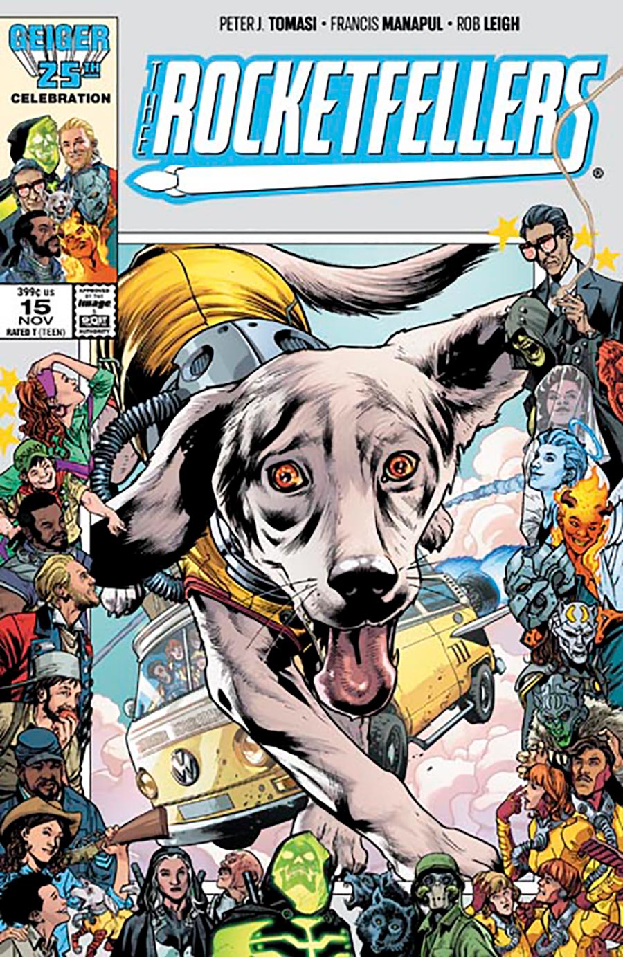 Rocketfellers #15 Cover B Variant Bryan Hitch & Brad Anderson Geiger 25 Anniversary Cover (The Unbelievables)