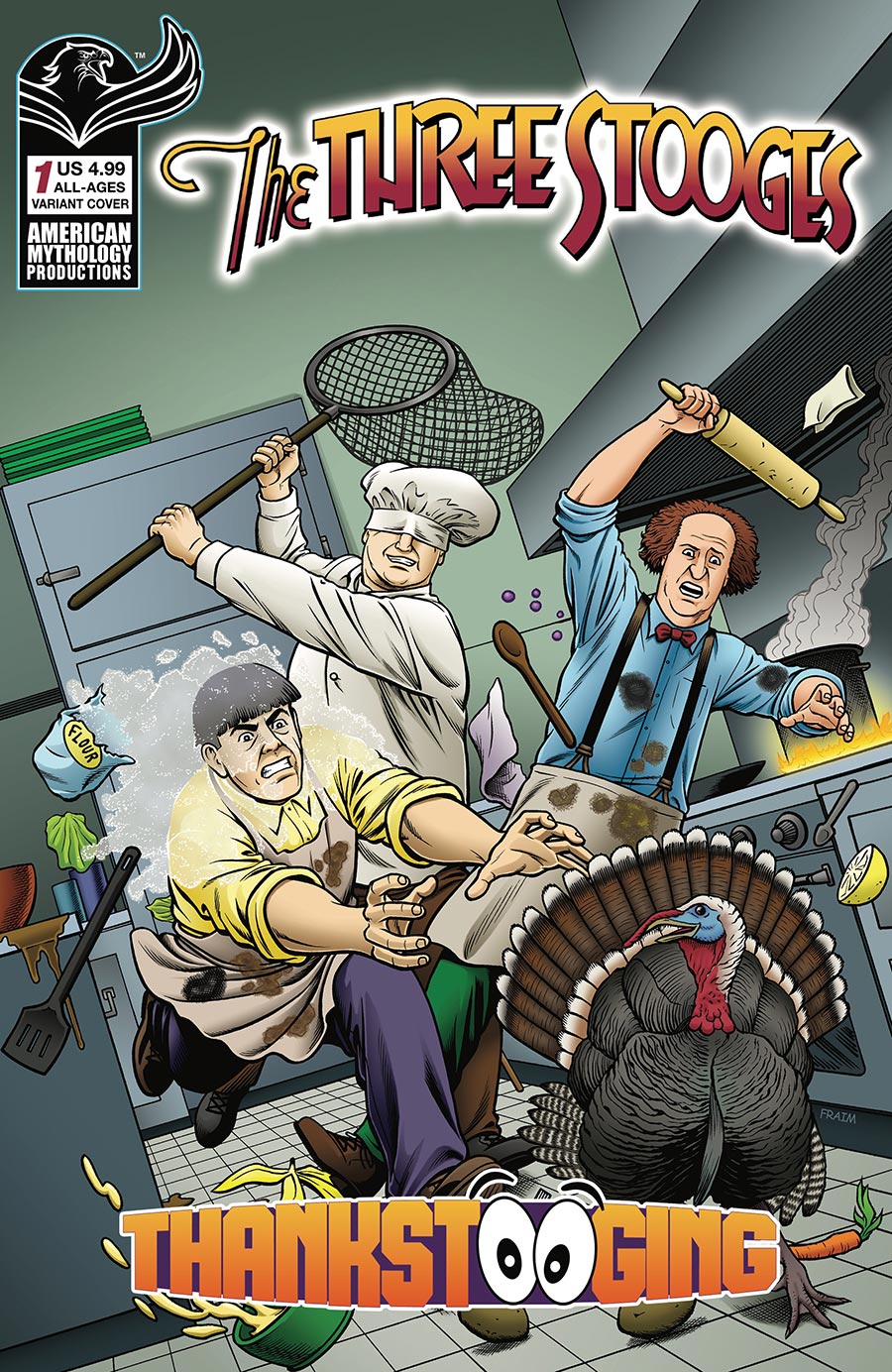 Three Stooges Thankstooging #1 (One Shot) Cover B Variant Brian Fraim & Brendon Fraim Cover