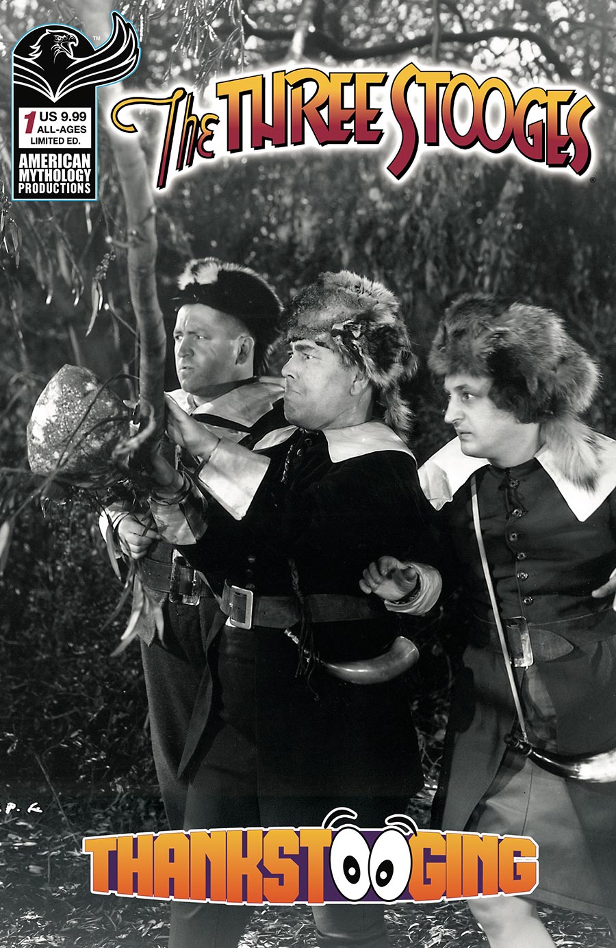 Three Stooges Thankstooging #1 (One Shot) Cover D Limited Edition Black & White Photo Cover