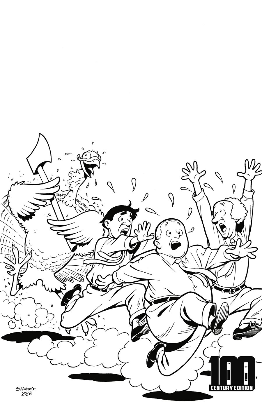 Three Stooges Thankstooging #1 (One Shot) Cover E Limited Edition Eric Shanower Century Black & White Cover