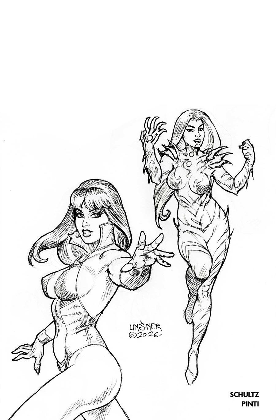 Vampirella x Witchblade Special #1 (One Shot) Cover T Incentive Joseph Michael Linsner Line Art Virgin Cover