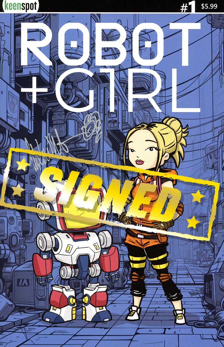 Robot + Girl #1 Cover F Regular Mike White Cover Signed By Mike White