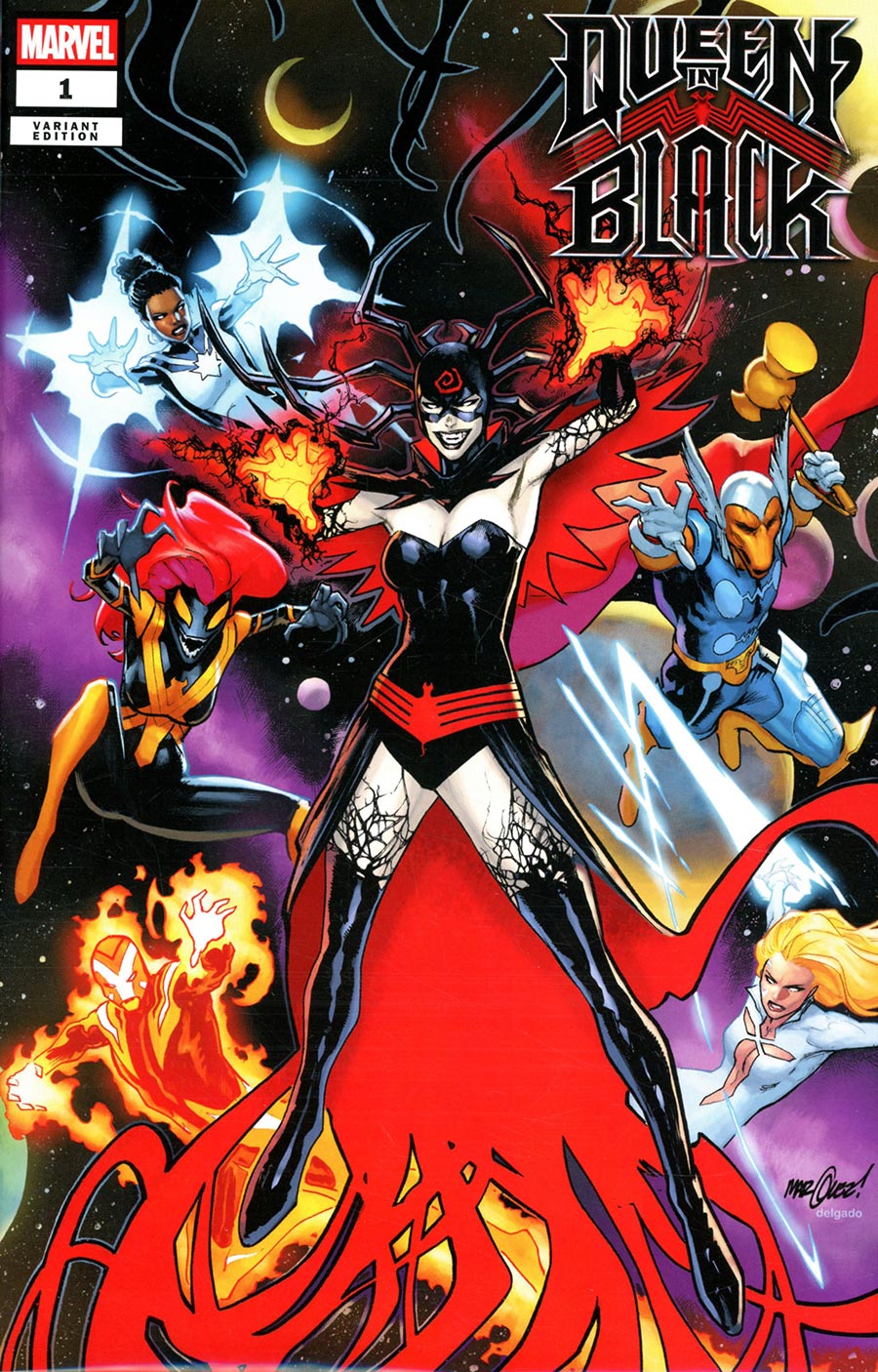 Queen In Black #1 Cover Q Blind Bag David Marquez Connecting Hela Variant Cover