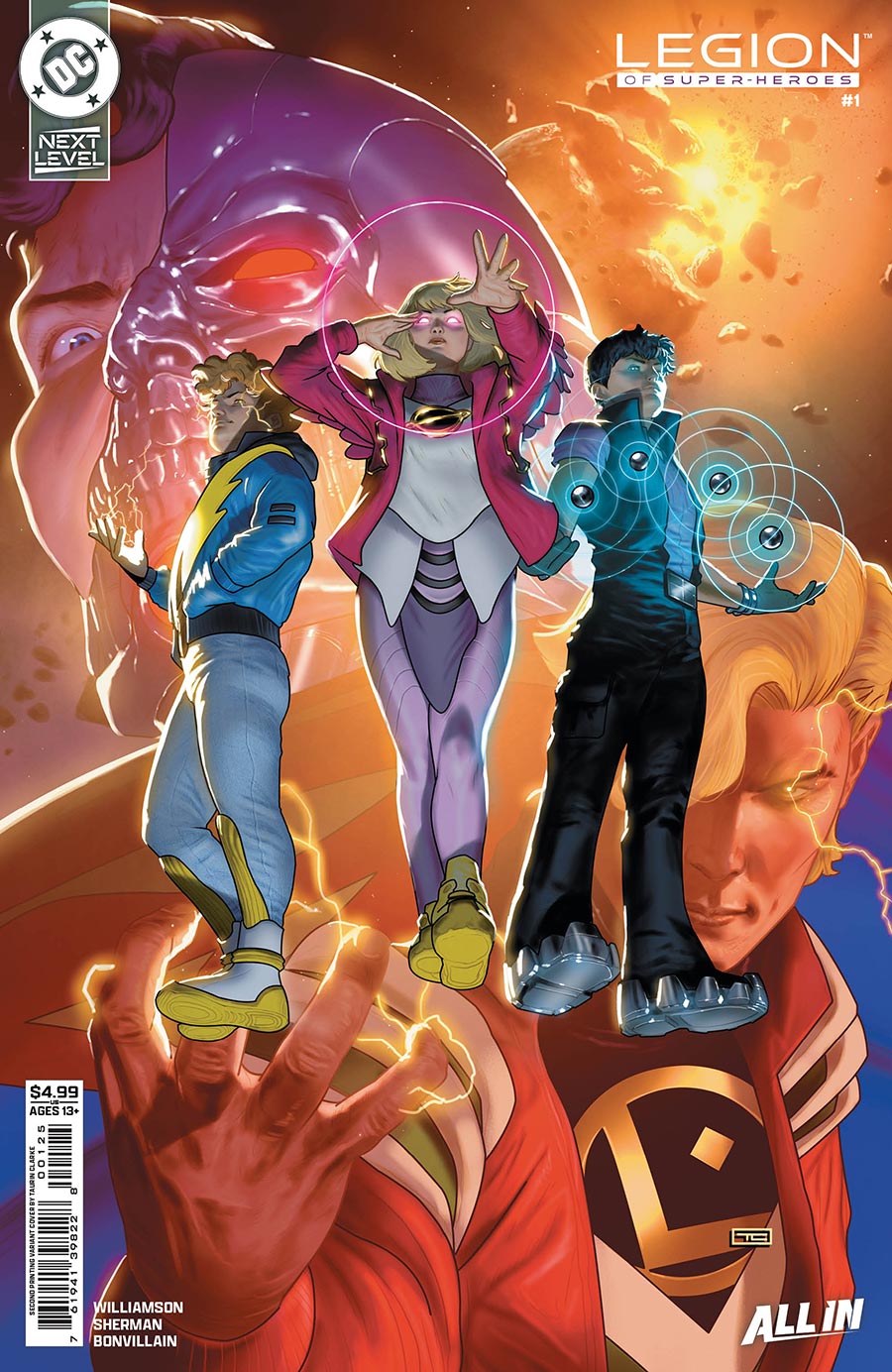 Legion Of Super-Heroes Vol 9 #1 Cover K 2nd Ptg B Taurin Clarke Card Stock Variant Cover (DC Next Level)