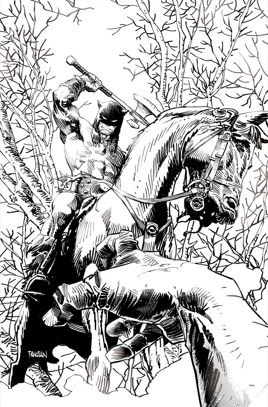 Fire And Ice Darkwolf #4 Cover O Incentive Dan Panosian Line Art Virgin Cover