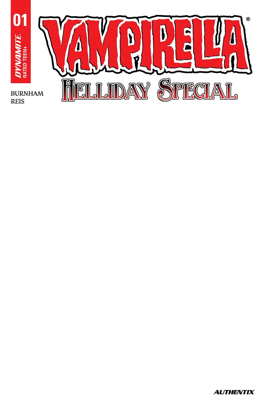 Vampirella Helliday Special 2026 #1 (One Shot) Cover D Variant Blank Authentix Cover
