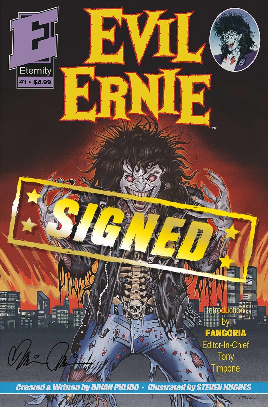 Evil Ernie #1 30th Anniversary Facsimile Edition Cover D Eric Mache Cover Signed By Brian Pulido
